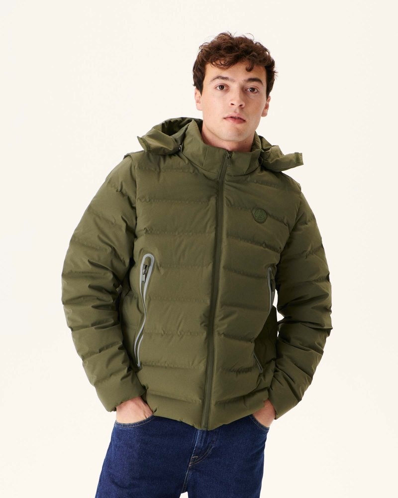 JOTT Ulaan 4-in-1 Hooded Muške Pufer Jakne Maslinasto Zelene | AQD-8618