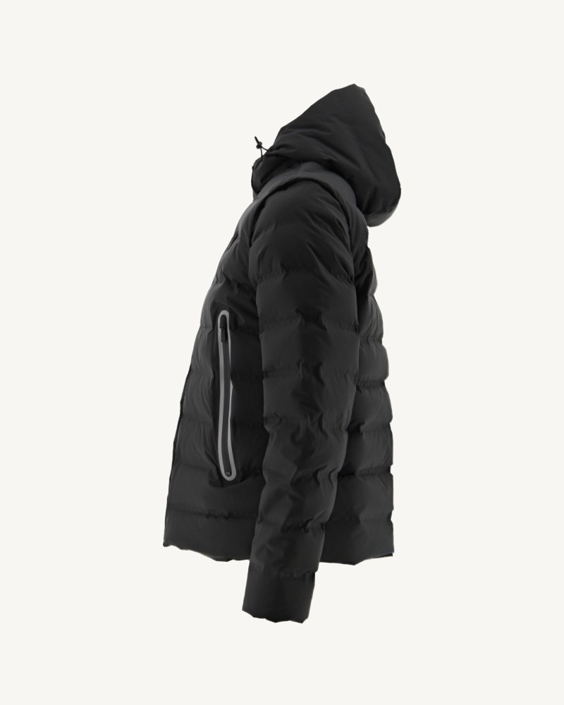 JOTT Ulaan 4-in-1 Hooded Muške Pufer Jakne Crne | RUW-5625