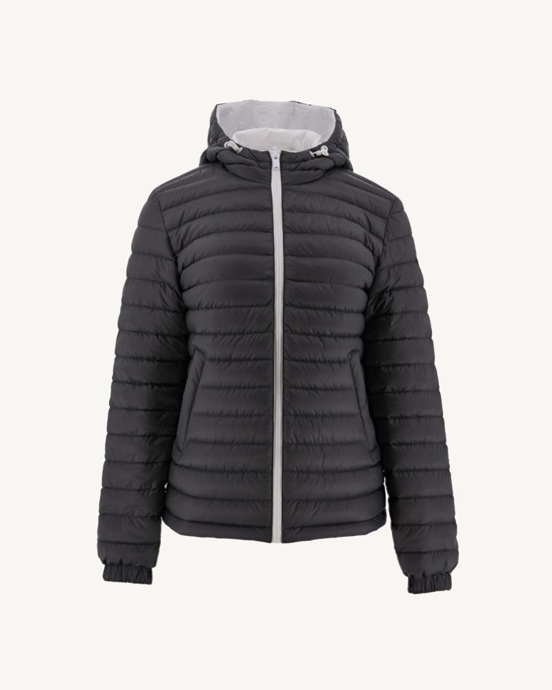 JOTT Vienna Reversible Hooded Ženske Donje Jakne Bijele Tamno Sive | UWN-0129