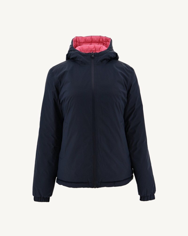 JOTT Vienne Reversible Hooded Ženske Donje Jakne Tamnoplave Roze | DYN-9082