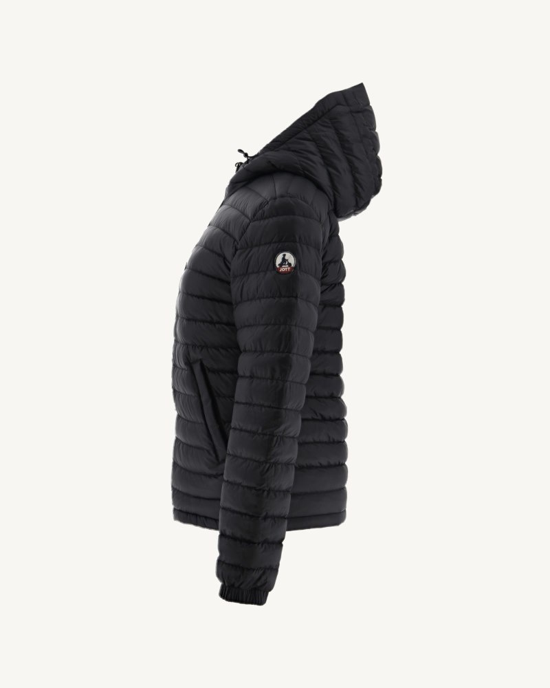 JOTT Vienne Reversible Hooded Ženske Pufer Jakne Crne | VAN-2731