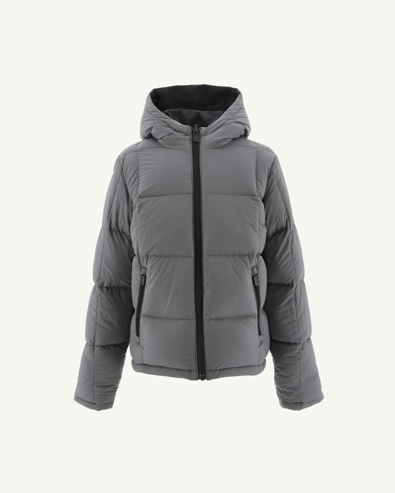 JOTT Yoko Reversible Hooded Winter Dječje Jakne Crne Tamno Sive | KBR-1903